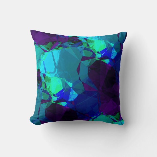 Almofada Turquesa Azul & Roxo Padrão Abstrato Elegante (Frente)