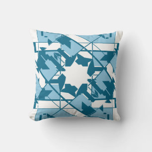 Almofada Turquesa Blue White Mediterrânica Inspirou Floral