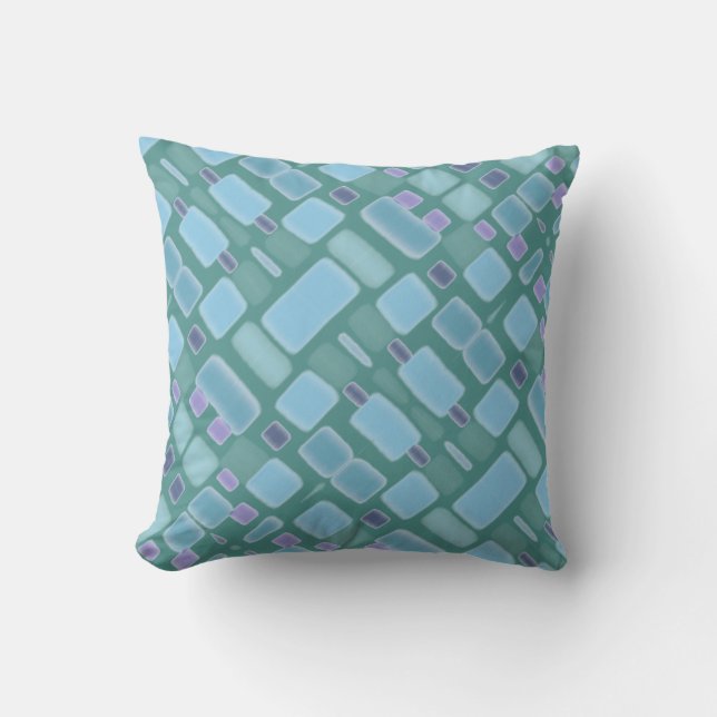 Almofada Turquesa e Estampado (Frente)