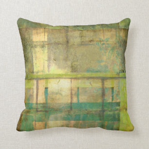 Almofada Turquesa e pintura Abstrato verde