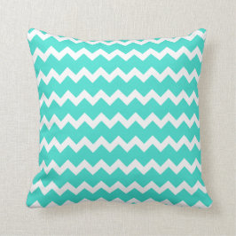 Almofada Turquesa e Zigzag branco