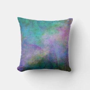 Almofada turquesa elegante e abstrato de aquarela roxa