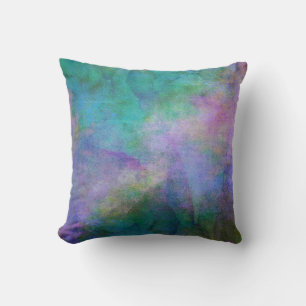 Almofada turquesa elegante e design de aquarela roxa