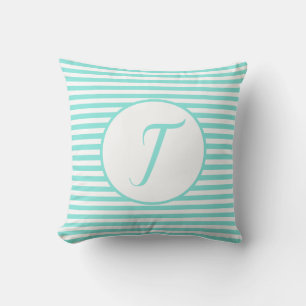 Almofada Turquesa - Letra Monograma - Rasgos Cushion