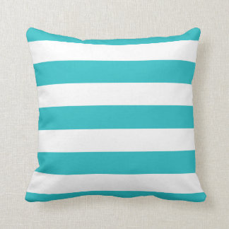 Almofada Turquesa Moderna e Stripes Brancas