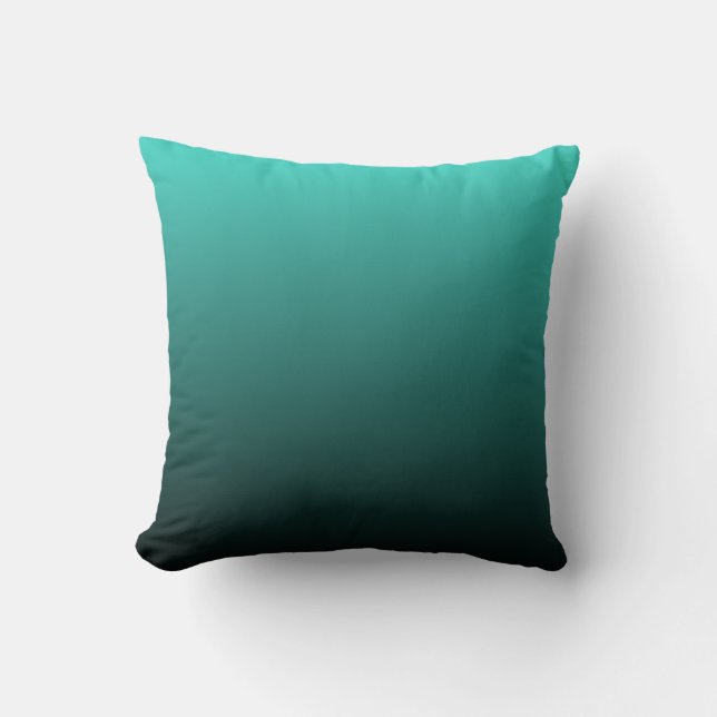 Almofada Turquesa Ombre Preto (Frente)