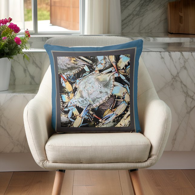 Almofada Turquesa profunda e Travesseiro de caranguejo de C (Criador carregado)