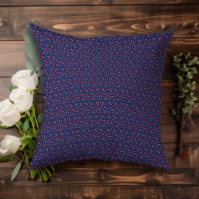 Almofada Turquesa rosa-branca borboleta contemporânea púrpu (Criador carregado)