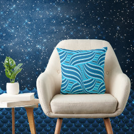 Almofada Turquesa Teal e Blue Swirls