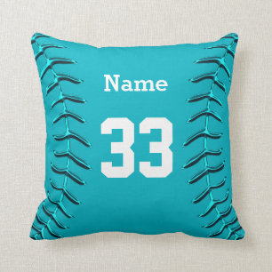 Almofada Turquesa/Teal, Travesseiro de Softball Personaliza