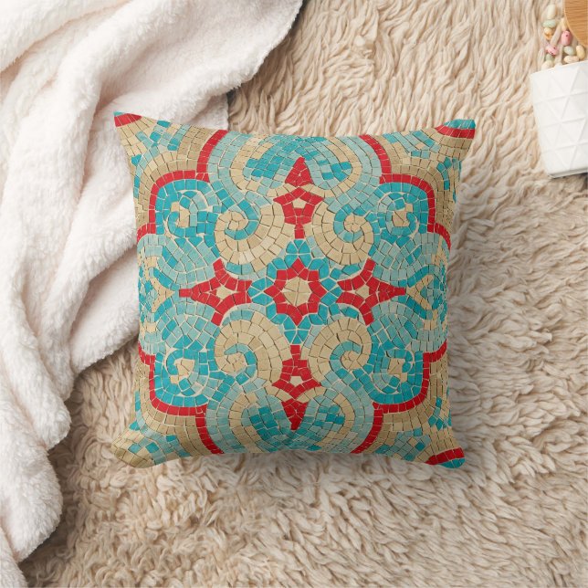 Almofada turquesa vermelho (Cobertor)