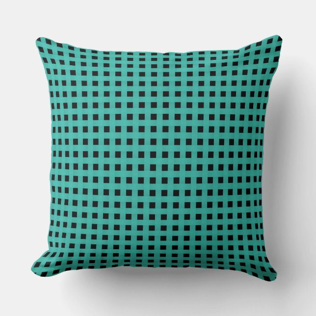 Almofada Turquoise Black Weave Pattern (Frente)