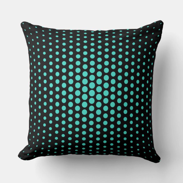 Almofada Turquoise Techno Dots Modern Black (Frente)