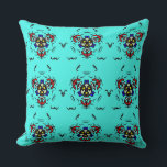 Almofada Turquoise Tribal Mandala"<br><div class="desc">Add a pop of vibrant color to your sofa or bed with this turquoise throw pillow. Featuring an intricate tribal mandala design,  this high-quality pillow blends modern geometric style with a touch of ethnic elegance."</div>