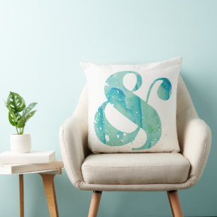 Almofada Turquoise Watercolor Ampersand