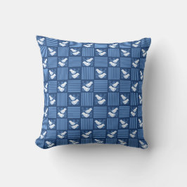 Almofada Turtle Doves Blue Checkerboard Travesseiro