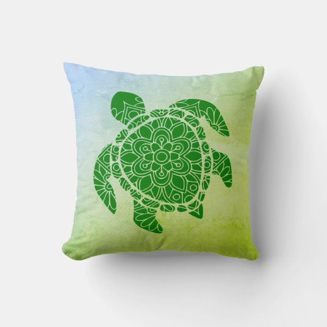 Almofada Turtle Mandala Silhouette (Frente)