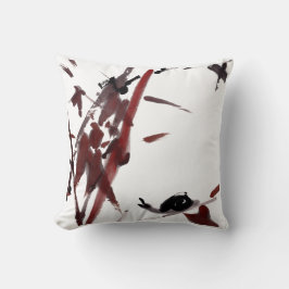 Almofada Tuschekunst mit Schnecke und Rotem Bambus