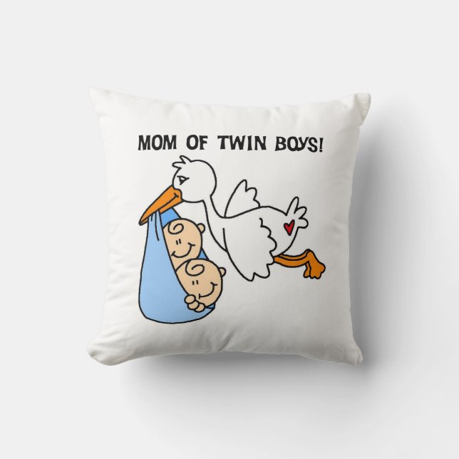Almofada Twin Boys Mamãe Stork Gifts (Frente)