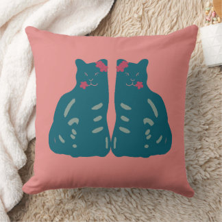 Almofada Twin Kittens Throw Pillow