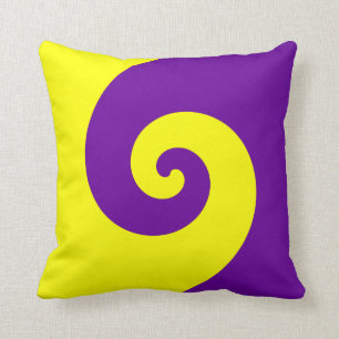Almofada Twirl roxo e amarelo