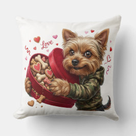 Almofada Two-Sided Yorkie Valentine Pillow | Love & Rebel