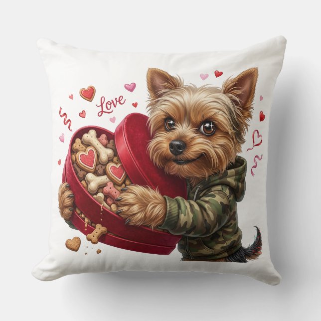 Almofada Two-Sided Yorkie Valentine Pillow | Love & Rebel (Frente)