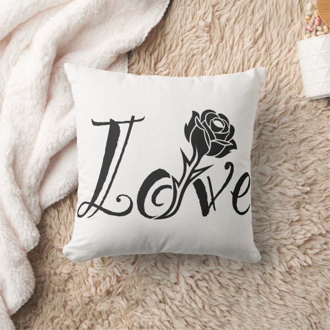 Almofada Typography Meets Nature: The Love Rose (Cobertor)