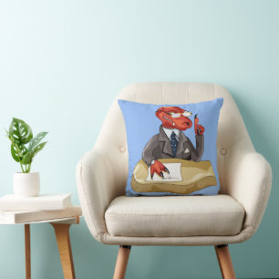 Almofada Tyrannosaurus Rex Boss Sentado Em Uma Mesa. 2