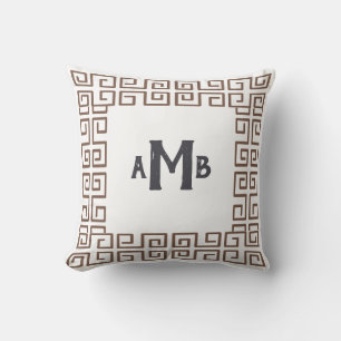 Almofada Uger Brown Chinoiserie Grécia - Monograma de Borda
