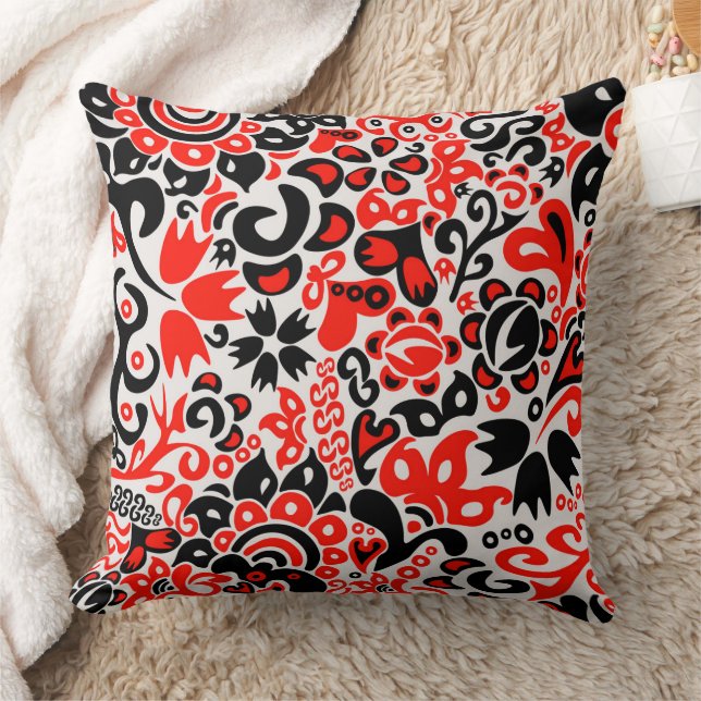Almofada Ukrainian ethnic folk art floral pattern absrtact  (Cobertor)
