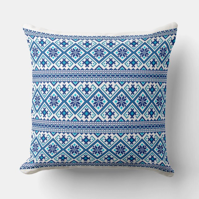 Almofada Ukrainian traditional vushuvanka folk pattern  (Frente)