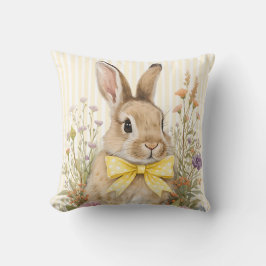 Almofada Um adorável coelhinho floral com laço amarelo para