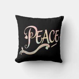 Almofada Um belo e fluído script da palavra "Paz" fe
