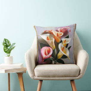 Almofada Um Blossomo De Lírios De Calla Em Cores De Pastel