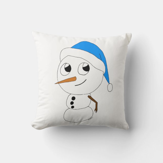Almofada um boneco de neve chibi (Frente)