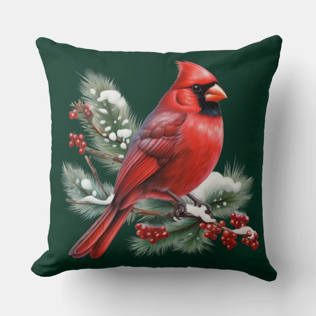 Almofada Um Cardinal Vermelho (Frente)