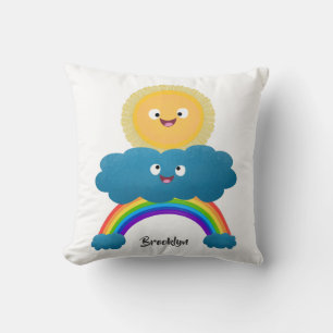 Almofada Um desenho animado da nuvem-arco-íris, uma nuvem d
