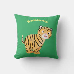 Almofada Um desenho animado de tigre feliz