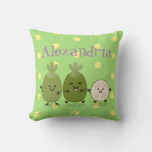 Almofada Um desenho engraçado sobre abacaxi guava feijoa
