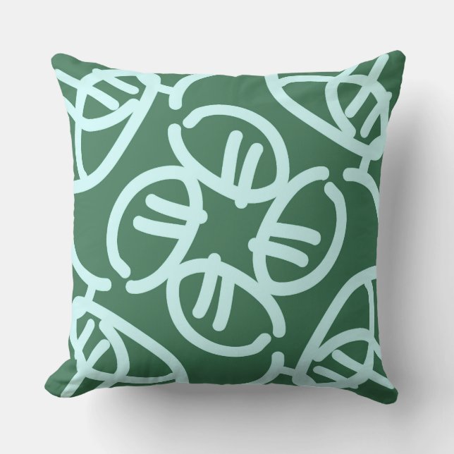 Almofada Um design elegante de impressão verde tecido (Frente)