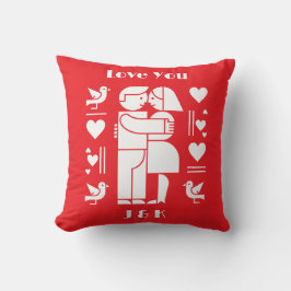 Almofada Um Dia dos Namorados personalizado moderno Bauhaus
