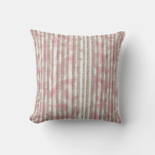 Almofada um fundo listrado rosa e branco