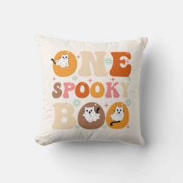 Almofada Um Gato Fantasma de Halloween Groovy e Assustador