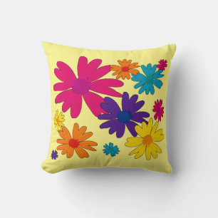 Almofada Um leito floral de flores margaridas