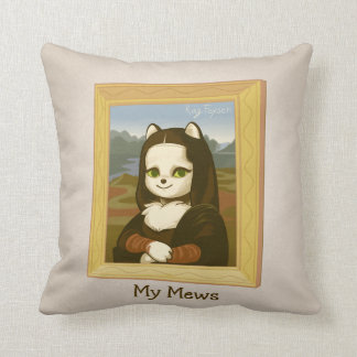 Almofada Um lindo jogo de gatas da Mona Lisa Inspiracional