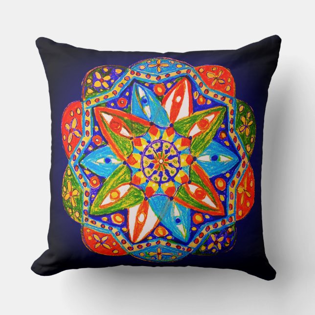Almofada Um mandala vibrante (Frente)