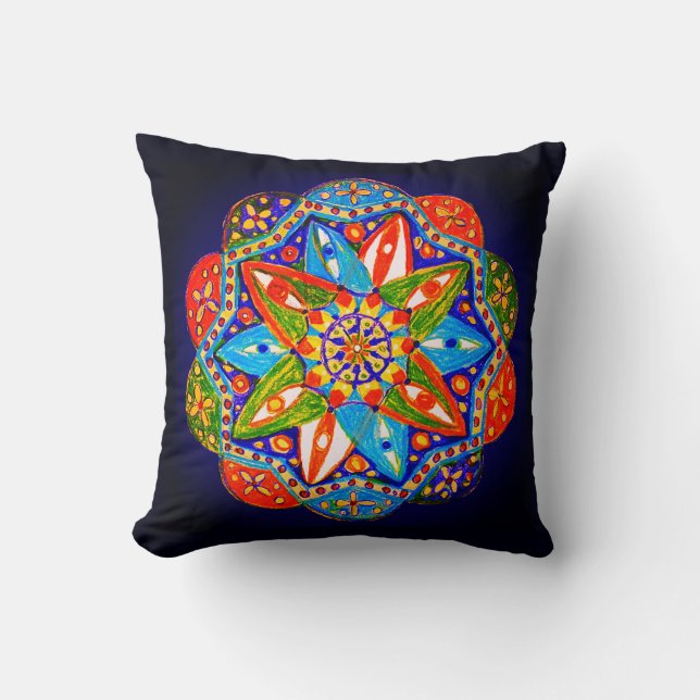 Almofada Um mandala vibrante (Frente)
