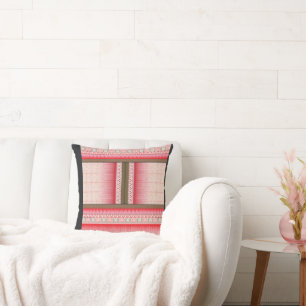 Almofada um padrão de pontos cruzados com fundo vermelho