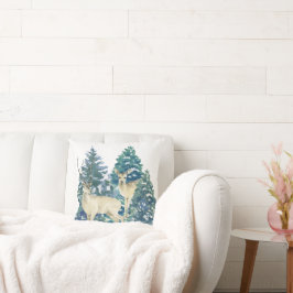 Almofada Um Par De Veado Na Floresta De Inverno